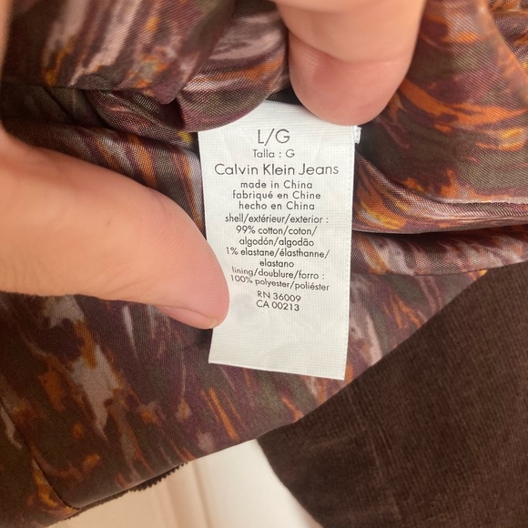 Calvin Klein Women’s Large Brown Corduroy/Lined Jacket - Picture 7 of 13